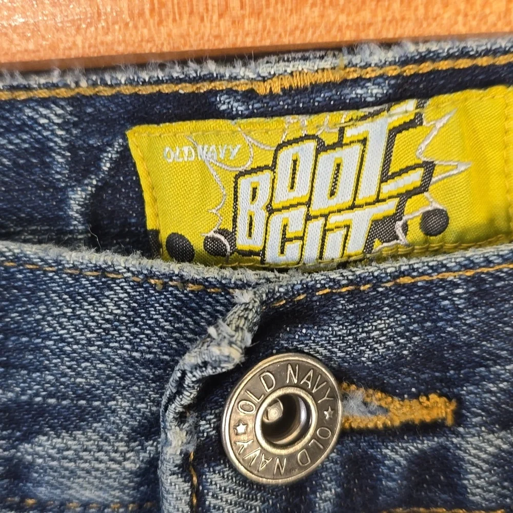 Old Navy Blue Bootcut Denim Jeans with Yellow Tag Boy's Size 16 100% Cotton